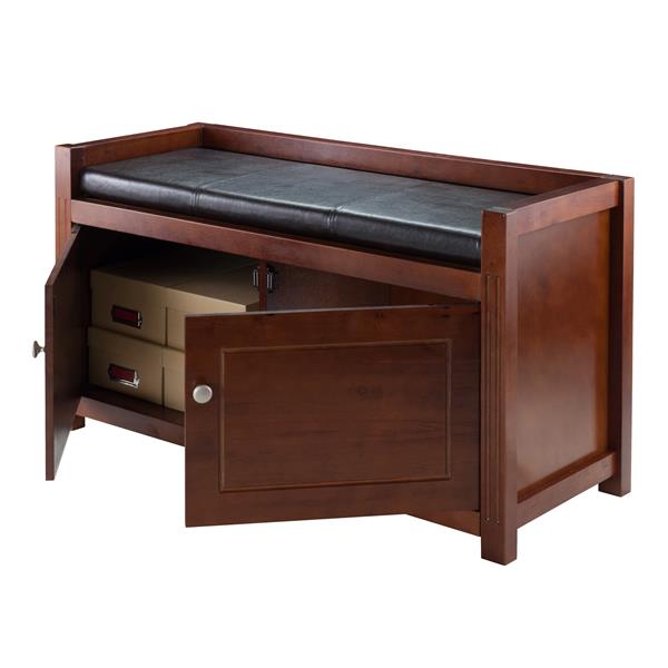 Winsome Wood Charleston 45.86-Lbs 21.65-In x 39.76-In x 15.35-In Walnut/Espresso Indoor Storage Bench