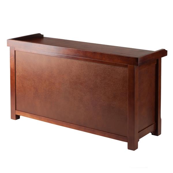 Banc de rangement Milan, bois, noyer antique