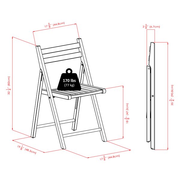 Winsome Wood Robin 17.4-in White Folding Chair (Set of 4)