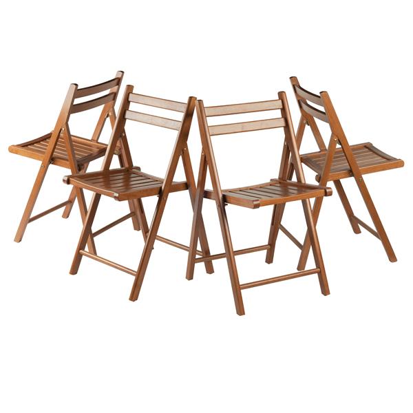Winsome Wood Robin 17.4-in Brown Folding Chair (Set of 4)