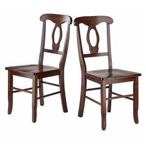 Winsome Wood  Renaissance Back 17.91-in Walnut Dining Chair (Set of 2)