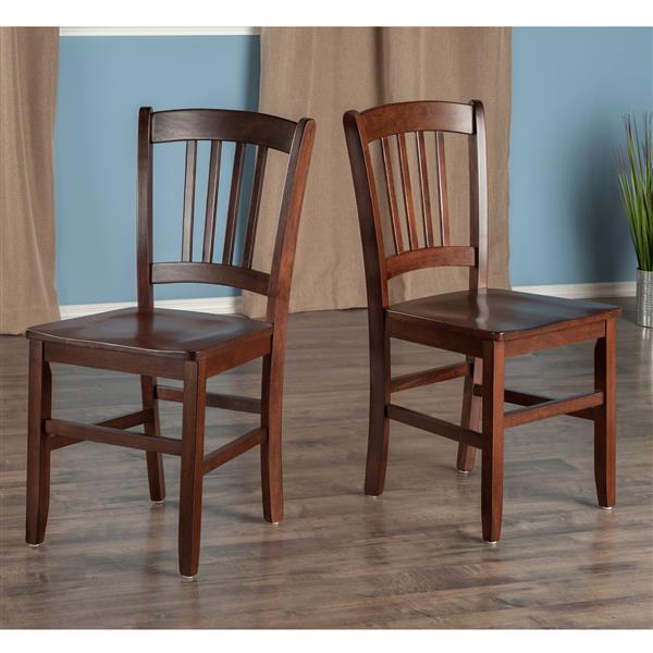 Winsome Wood Madison Walnut Back Chair (Set of 2)