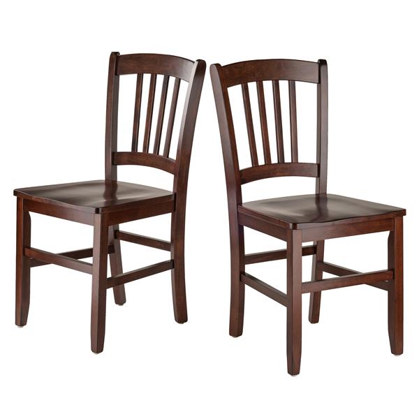 Winsome Wood Madison Walnut Back Chair (Set of 2)