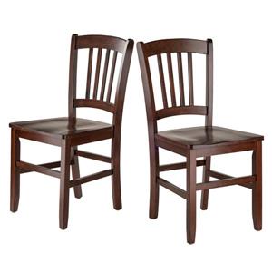 Winsome Wood Madison Walnut Back Chair (Set of 2)