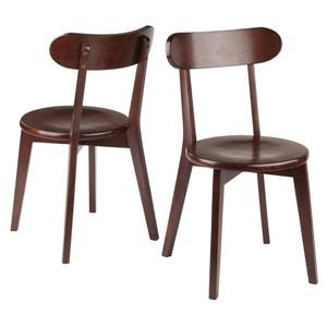Winsome Wood Pauline 17.32-in Walnut Dining Chair (Set of 2)