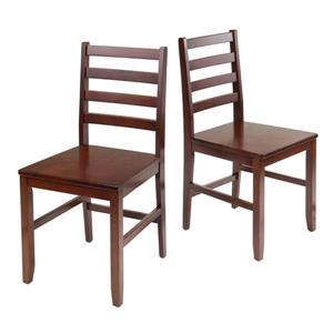 Winsome Wood Hamilton Walnut Ladder Back Dining Chair (Set of 2)