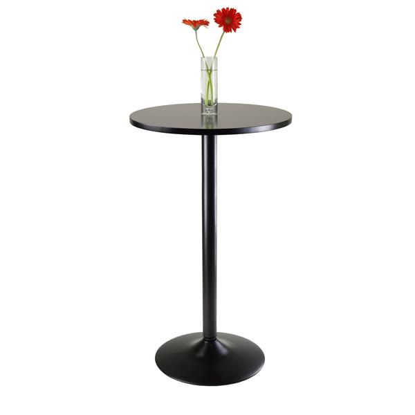 Table Obsidian, 23,62 po x 39,76 po, composite, noir