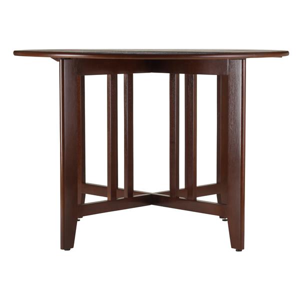 Winsome Wood Alamo 41.97-in x 29.65-in Walnut Wood Round Drop Leaf Table