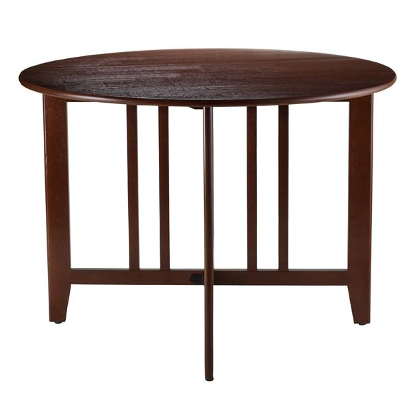 Winsome Wood Alamo 41.97-in x 29.65-in Walnut Wood Round Drop Leaf Table