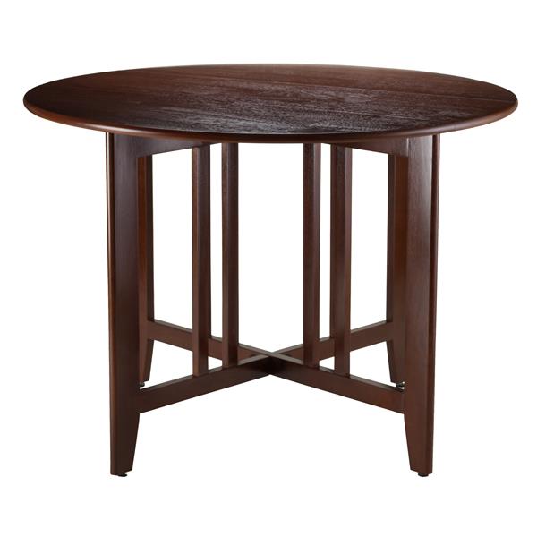 Winsome Wood Alamo 41.97-in x 29.65-in Walnut Wood Round Drop Leaf Table