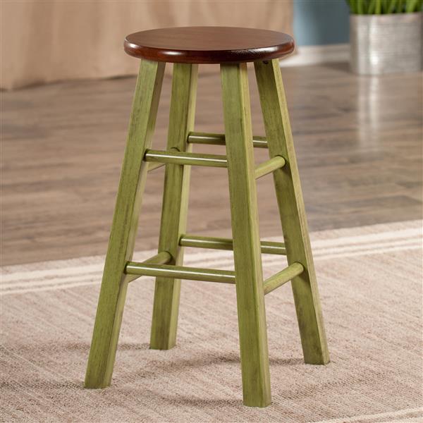 Winsome Wood Ivy 13.4-in x 24.2-in Green Wood Counter Stool