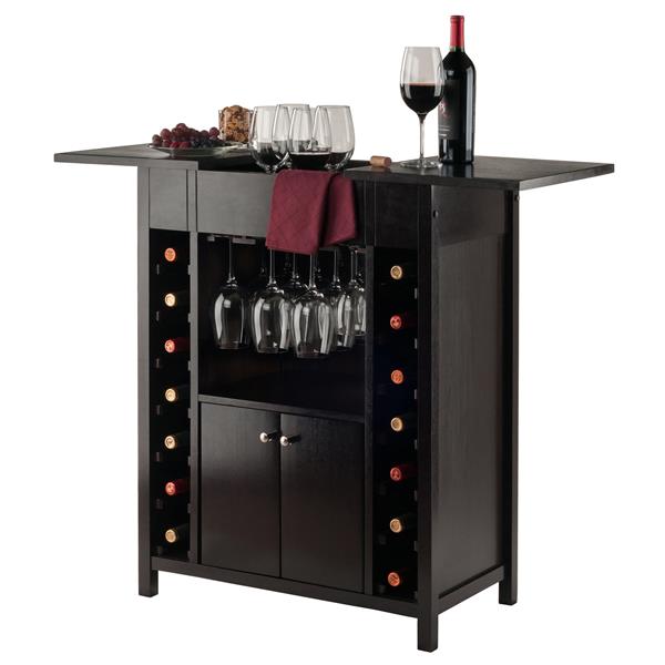 Meuble à vin Yukon, 29,92 po x 37,01 po, bois, brun