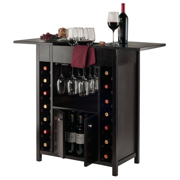 Meuble à vin Yukon, 29,92 po x 37,01 po, bois, brun