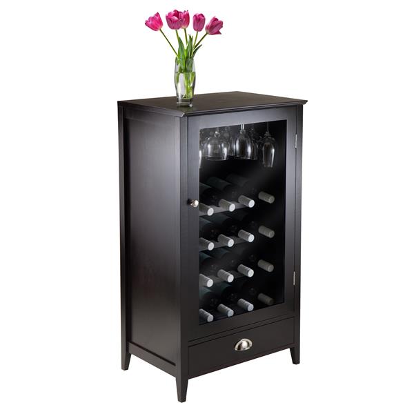 Winsome Wood Bordeaux Wine Cabinet 22 64 In X 40 In Composite Brown 92416 Rona