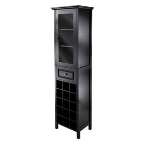 Winsome Wood Burgundy Wine Cabinet - 18.11-in x 66.85-in - Composite - Black