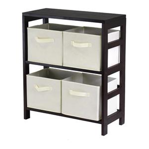 Étagère de rangement Capri, 25,2 po x 29,21 po, espresso