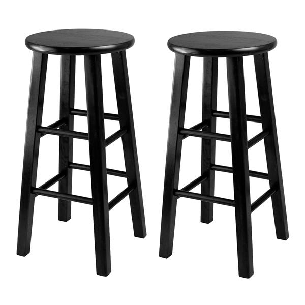 Winsome Wood Pacey Black Bar, 24 Inch Black Wood Bar Stools