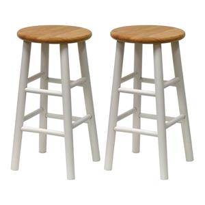 Winsome Wood WhiteTabby Bar Stools 12.8-in x 24.49-in (Set of 2)