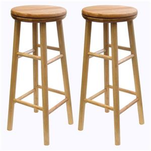Winsome Wood Oakley Beech Wood Bar Stools 13.5-in x 30.94-in (Set of 2)