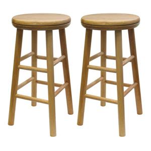 Tabourets de bar Oakley, 12,8" x 25,28", bois, ens. de 2