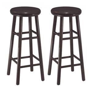 Winsome Wood Oakley Espresso Bar Stools 13.5-in x 30.94-in (Set of 2)