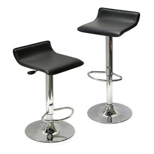 Winsome Wood Spectrum Air Lifts Black 15.1-in x 22.68-in Bar Stools (Set of 2)