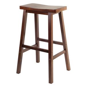 Winsome Wood Satori Walnut Wood  17.91-in x 28.86-in Bar Stool