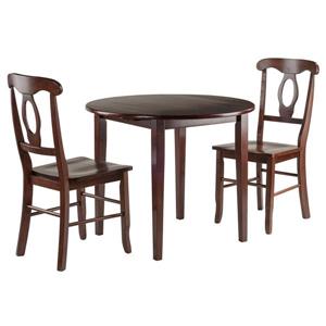 Winsome Wood Clayton 3-Piece Drop Leaf Table with 2 Chairs