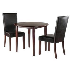 Winsome Wood Clayton 3-Piece Drop Leaf Table Set with 2 Chairs