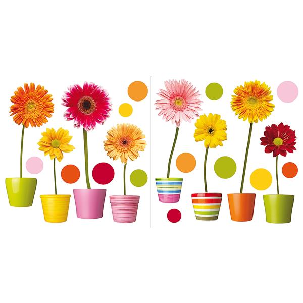 WallPops Gerberas Flowers Window Decals - 24.4-in x 12.2-in