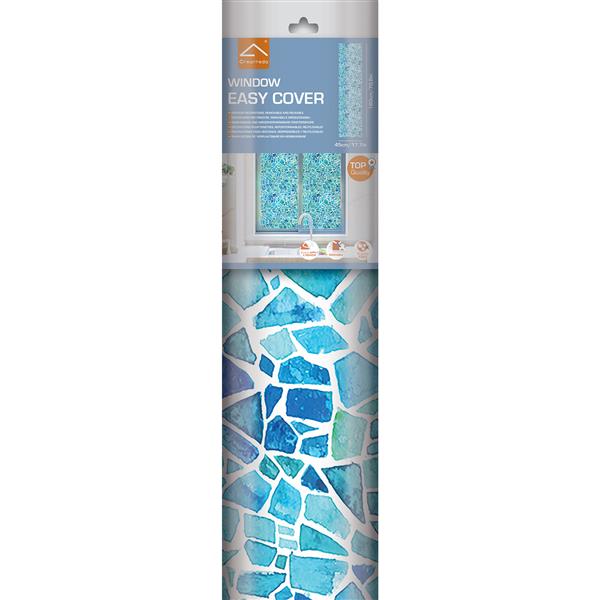 WallPops Blue tiles Mosaic Window Film - 17.71-in x 70.86-in