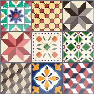 WallPops Colourful Tiles Premium Window Film - 17.71-in x 70.86-in