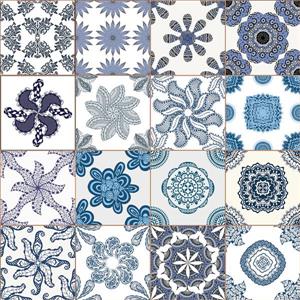 WallPops Blue Azulejos Premium Window Film - 17.71-in x 70.86-in