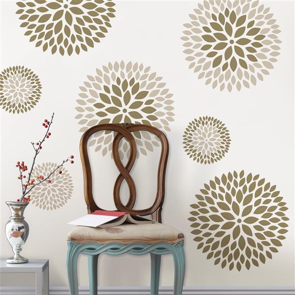 WallPops Chrysanthemum Wall Art Kit - 39-in x 34.5-in