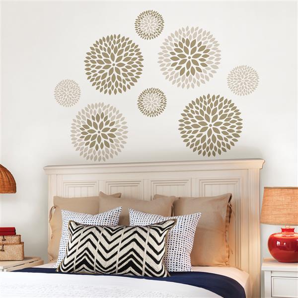 WallPops Chrysanthemum Wall Art Kit - 39-in x 34.5-in