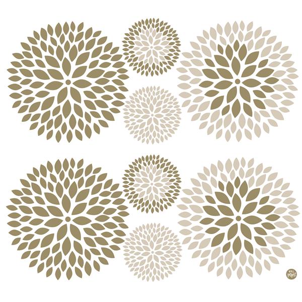 WallPops Chrysanthemum Wall Art Kit - 39-in x 34.5-in