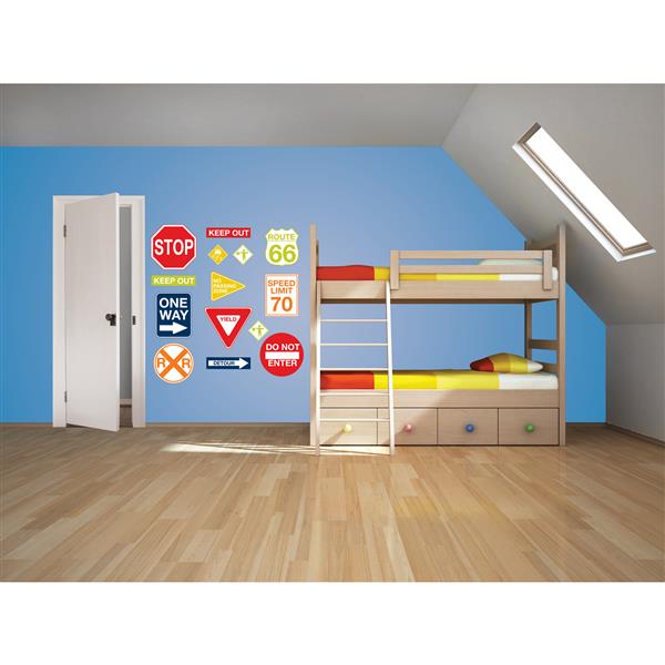 WallPops Road Signs Wall Art Kit - 39-in x 34.5-in