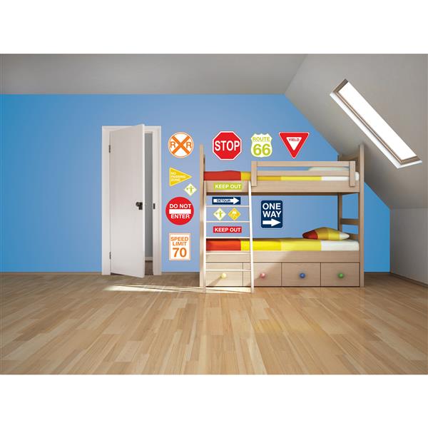 WallPops Road Signs Wall Art Kit - 39-in x 34.5-in