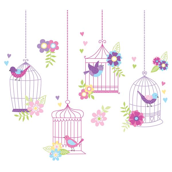 WallPops Chirping The Day Away Wall Art Kit - 39-in x 34.5-in