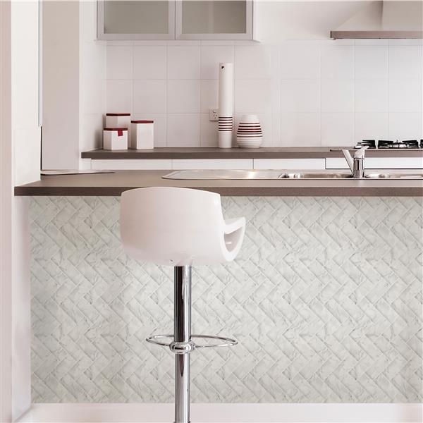 WallPops Herringbone Stick Backsplash Tiles - 10-in x 10-in