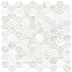 WallPops Hexagon Peel & Stick Backsplash Tiles - 20-in x 20-in - Marble