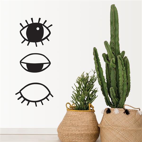 Ensemble d'art mural  WallPops Des yeux pour vous ,  29 po x 12 po