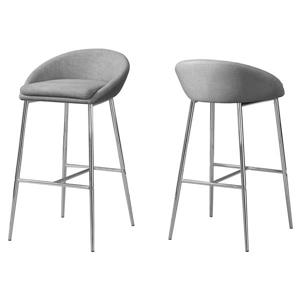 Monarch  30-in Grey Polyester Bar Stools (Set of 2)