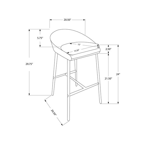 Monarch 24-in Fabric Grey Barstool (Set of 2)