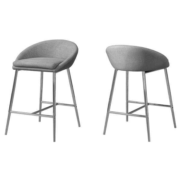 Monarch 24-in Fabric Grey Barstool (Set of 2)