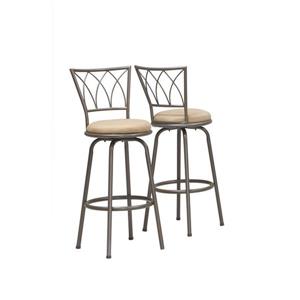 Monarch  29.5-in  Beige Microsuede Bar Stools (Set of 2)