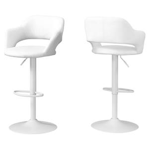 Tabouret de bar Monarch, 24,25", similicuir, blanc