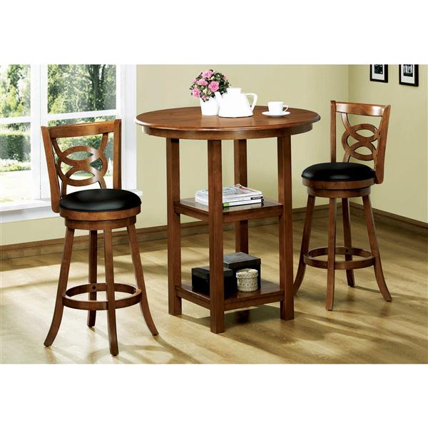 Monarch  29-in Brown Faux Leather Bar Stools (Set of 2)