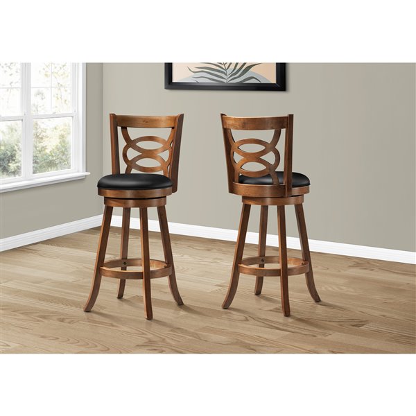 Faux Leather Bar Stools Set Of 2 Rona, Brown Faux Leather Bar Stools Set Of 2