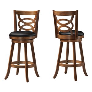 Monarch  29-in Brown Faux Leather Bar Stools (Set of 2)